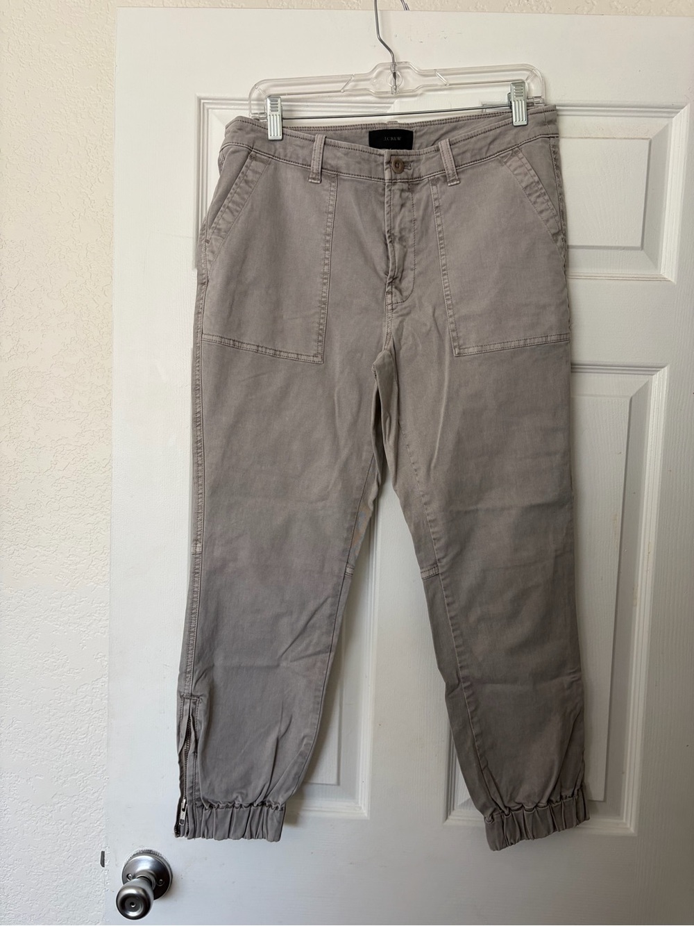 J. Crew Women’s Cargo Jogger Pants in Light Gray